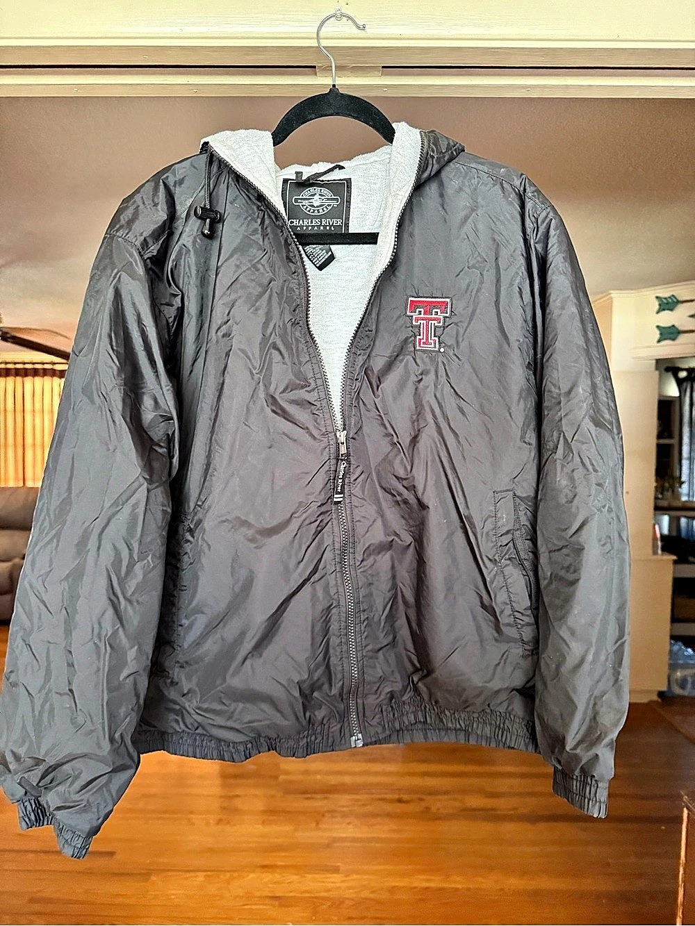 Charles River Apparel Performer Jacket Men's Gray Hooded Jacket Medium